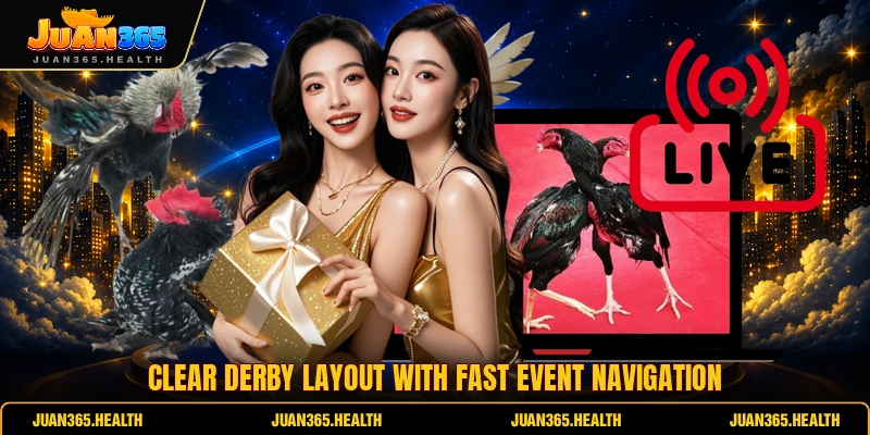 Clear derby layout with fast event navigation