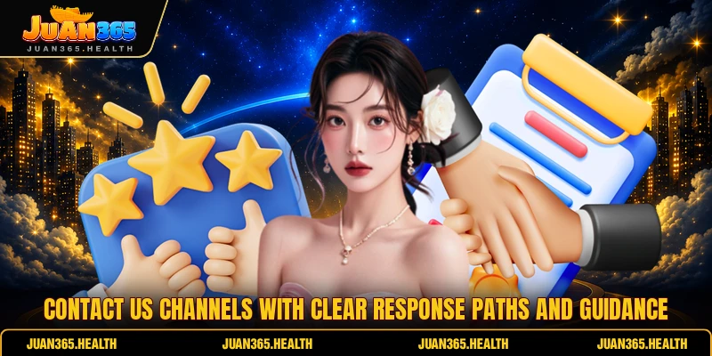 Contact us channels with clear response paths and guidance