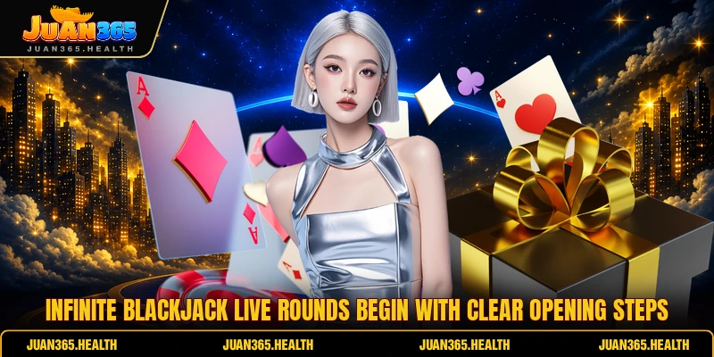 Infinite Blackjack live rounds begin with clear opening steps
