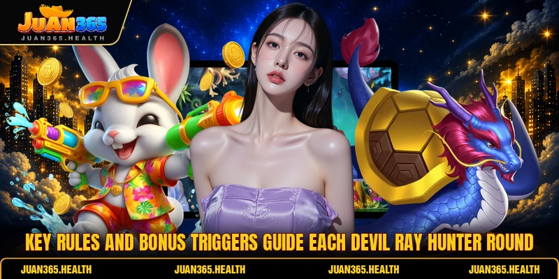 Key rules and bonus triggers guide each Devil Ray Hunter round