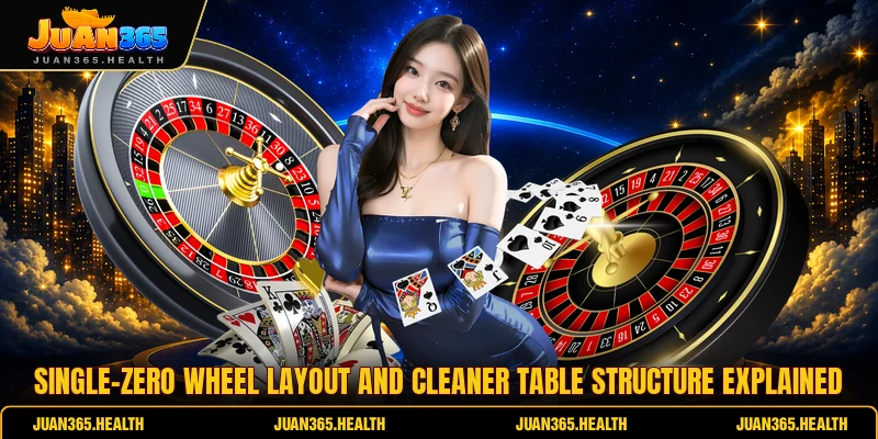 Single-zero wheel layout and cleaner table structure explained