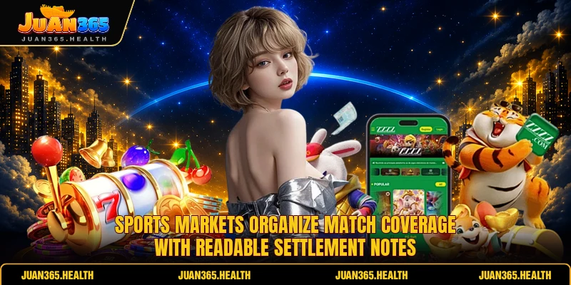 Sports markets organize match coverage with readable settlement notes